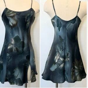 Victoria Secret Y2K silk floral watercolor L luxury slip chemise nightie pajama